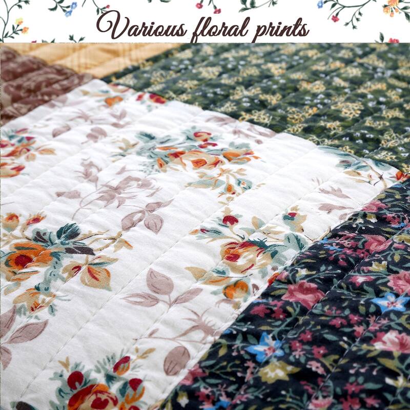 Cozy Line Andy Patchwork 3 Piece Reversible Cotton Quilt Bedding Set