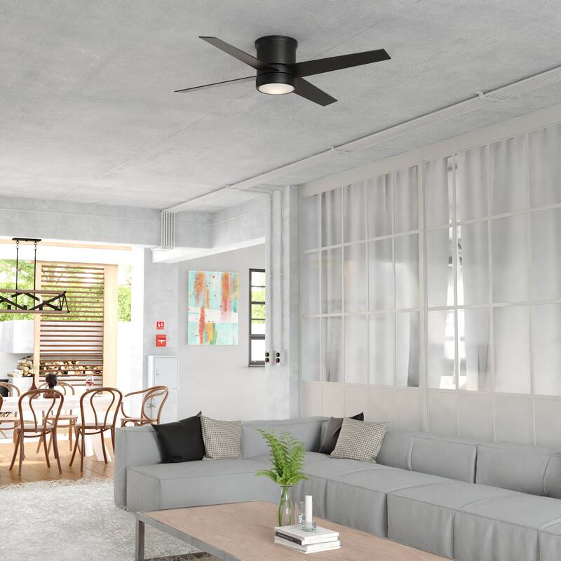 Erie Flush Mount Ceiling Fan with LED Light Kit and Remote