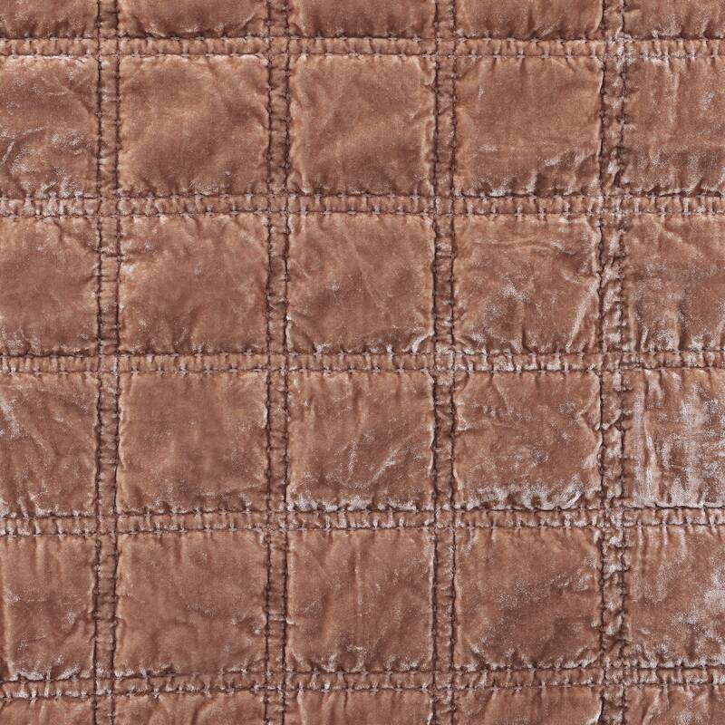 HiEnd Accents Stella Faux Silk Velvet Double Box Stitch Modern Rustic 3 Piece Quilt Set