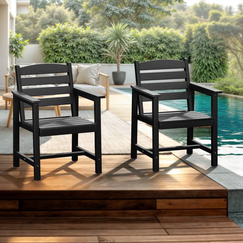 HDPE Dining Chairs Outdoor Patio Furniture 2 Set