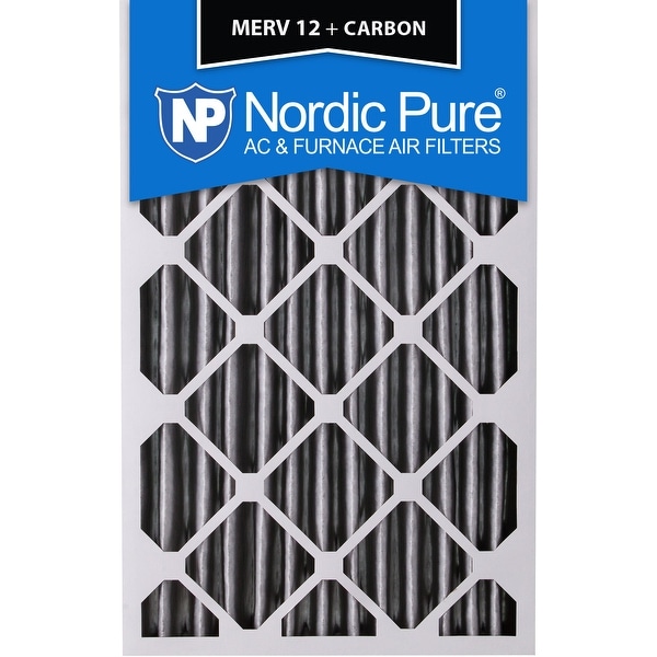 Nordic Pure 20x25x4 Pleated MERV 12 Plus Carbon AC Furnace Filter