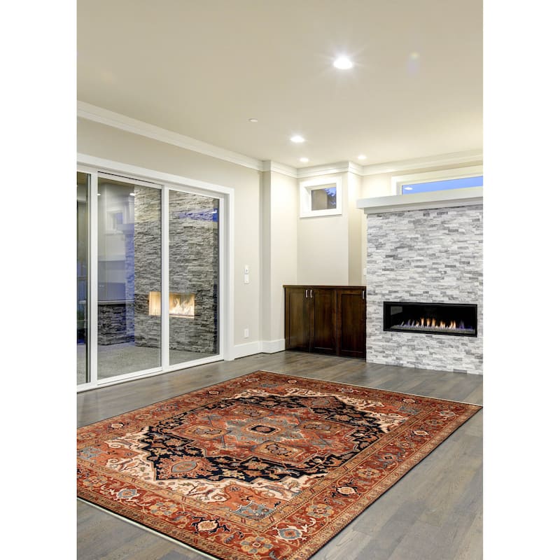 ECARPETGALLERY Hand-knotted Jules Sultane Dark Navy Wool Rug - 8'7 x 11'6