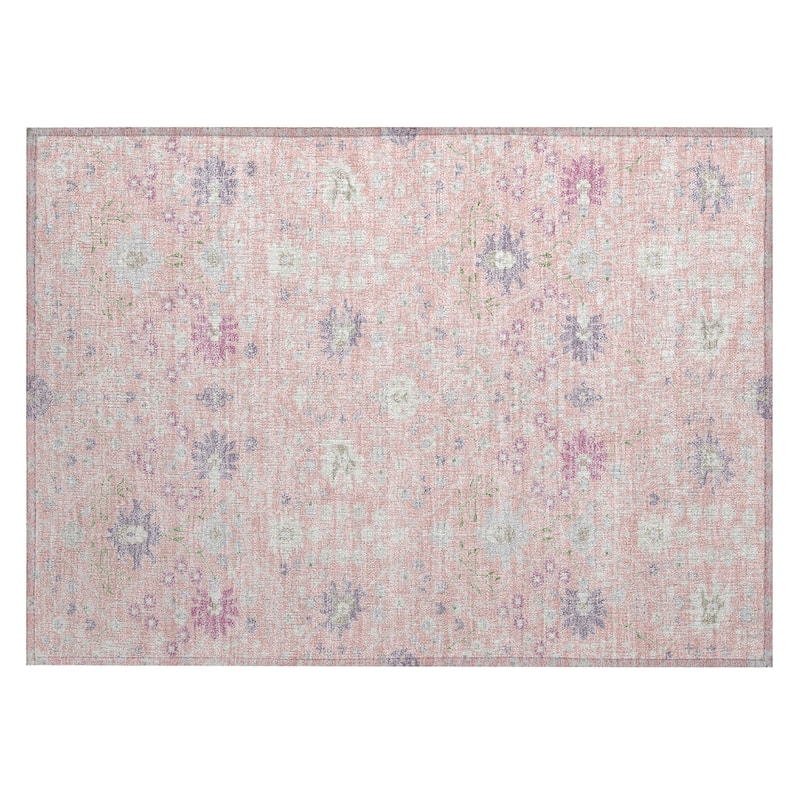 Machine Washable Indoor/ Outdoor Global Traditional Chantille Rug
