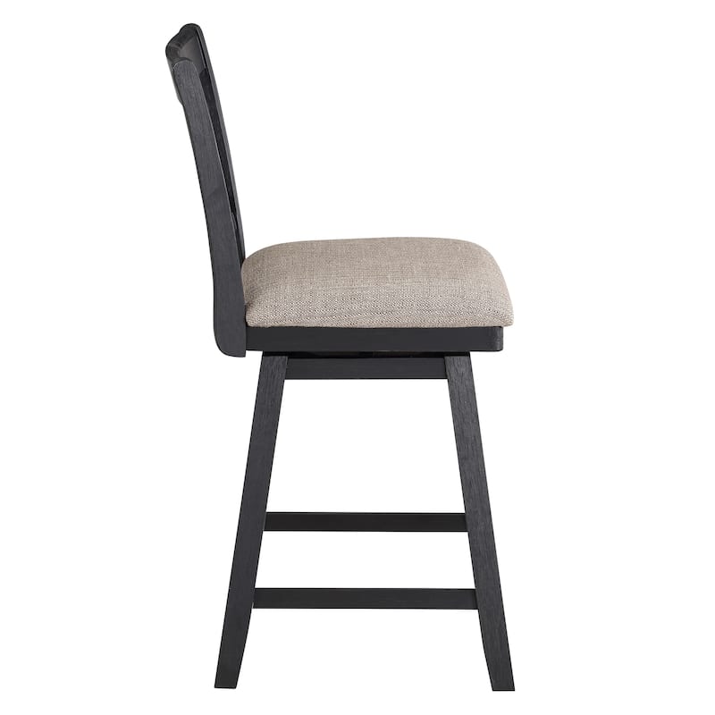 Brookline Wooden Linen Swivel Dining Room Barstool