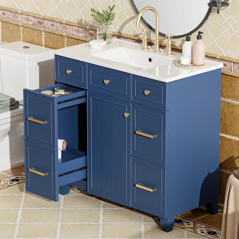 36" Bathroom Vanity with Ceramic Sink