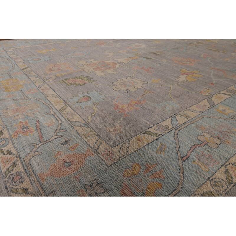 Oushak Turkish Area Rug Vegetable Dye Hand-Knotted Wool Carpet - 8'0" x 10'0"