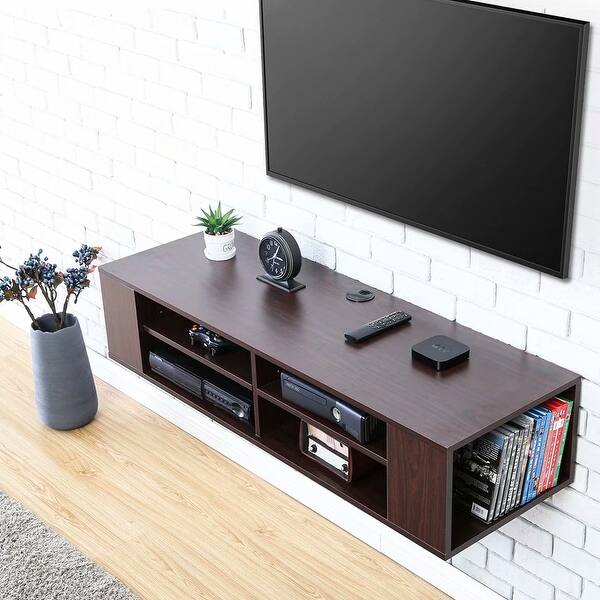 Fitueyes Floating Tv Stand Wall Mount Media Shelf Entertainment Center 48 Overstock 32335891
