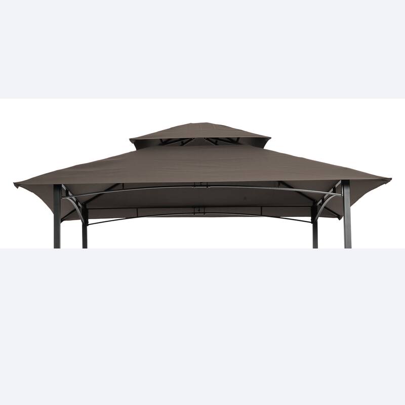 8x5ft BBQ Grill Gazebo Replacement Canopy with UV Protection - Brown