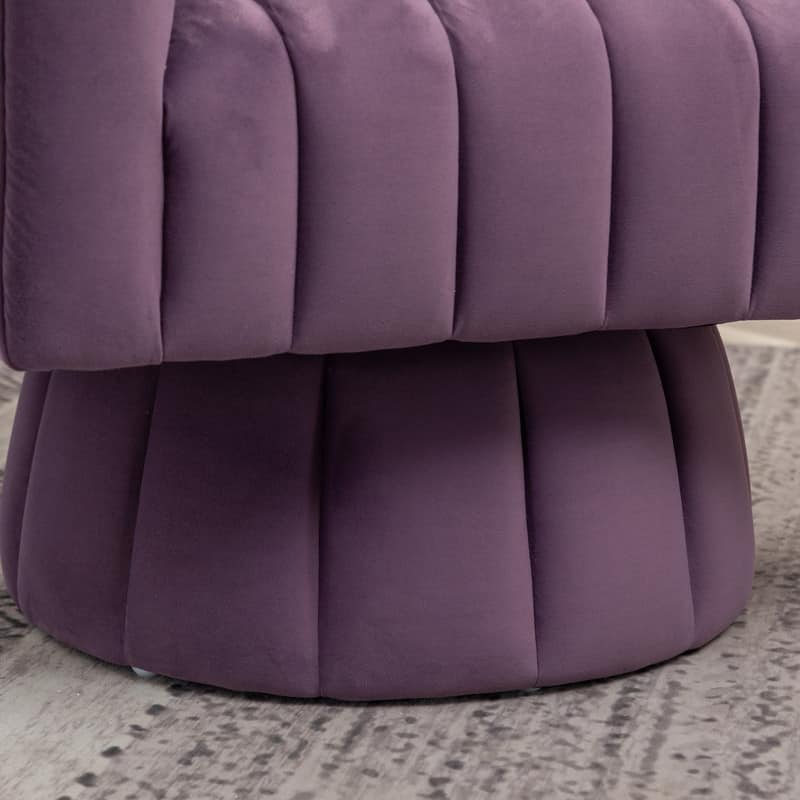 SEYNAR Modern Glam Velvet Upholstered Round 360 Degree Swivel Accent Barrel Chair Set of 2
