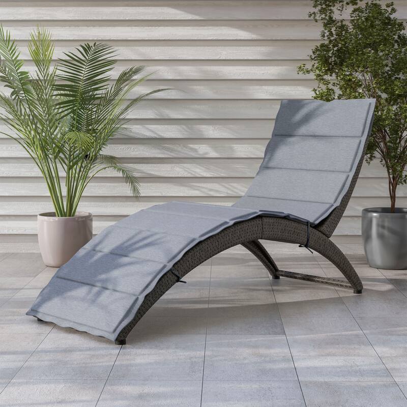 Sion Contemporary Wicker Curved Outdoor Lounger by M&L Co. - Grey