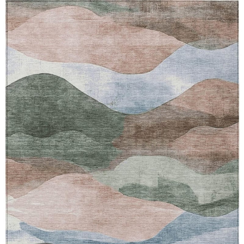 HomeRoots Abstract Transitional Rectangle Outdoor Rug