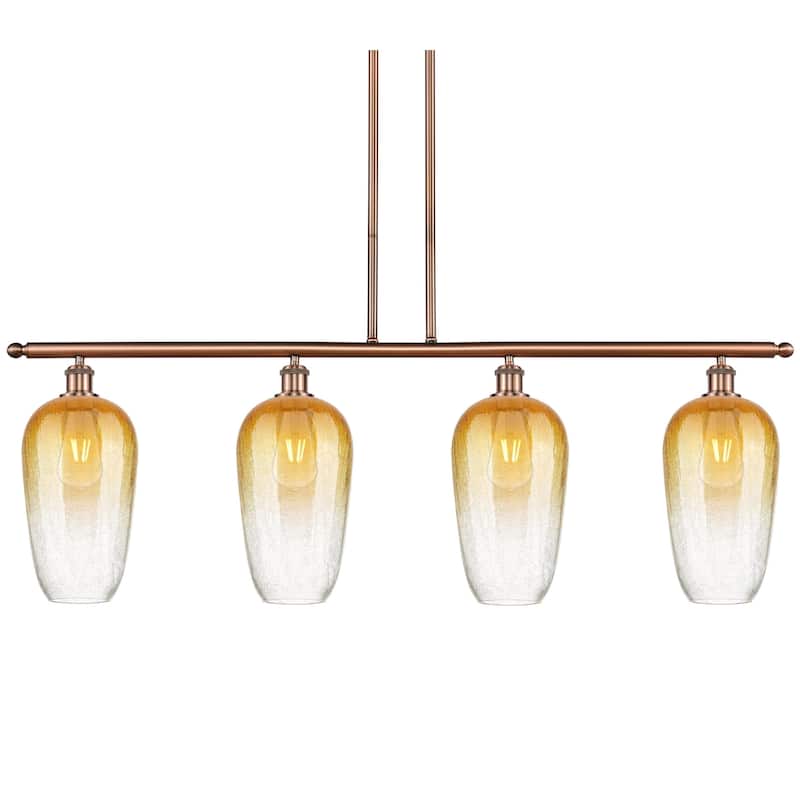 Innovations Lighting 516-4I-16-48 Brookhaven Flute Linear Brookhaven - Antique Copper / Amber