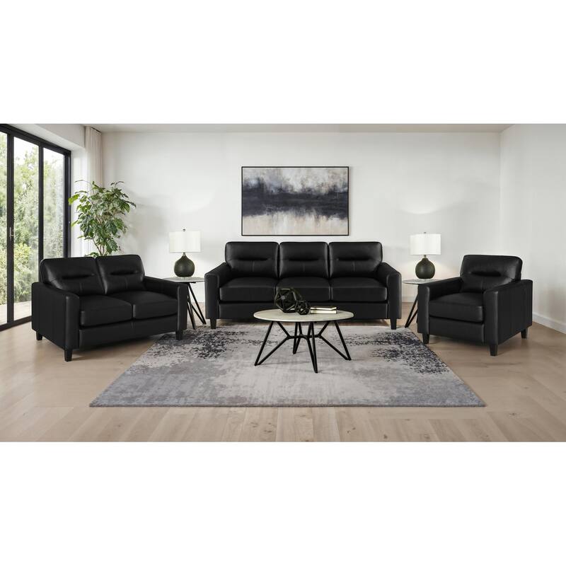 Scotland Faux Leather Upholstered Sofa Set