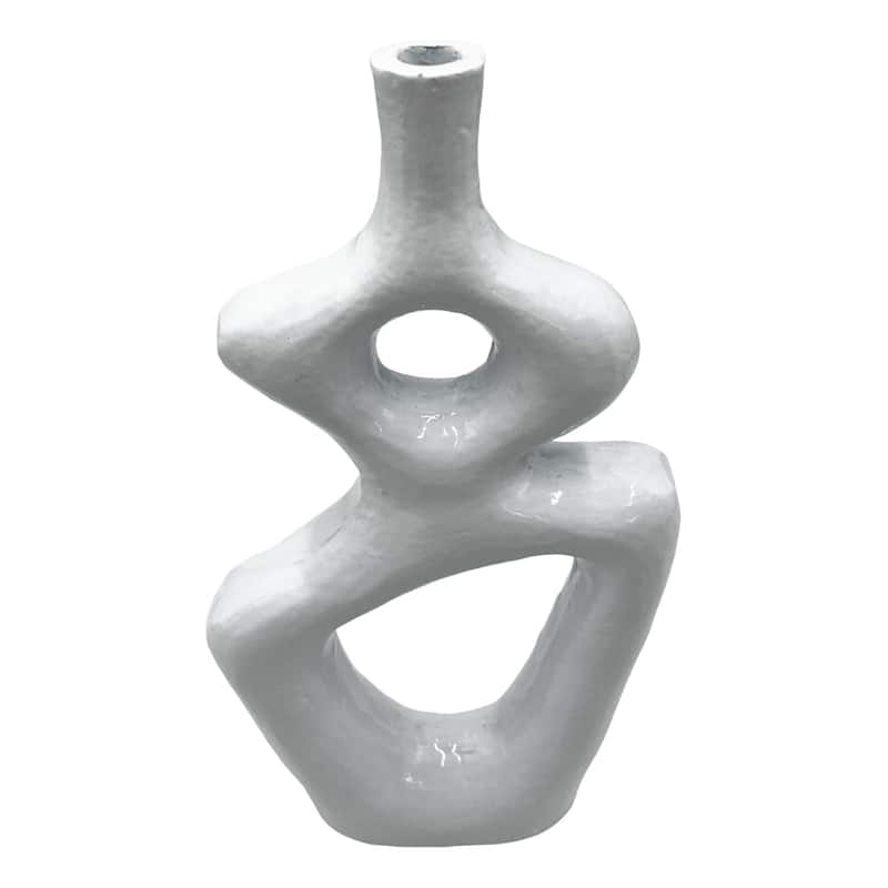 12 Inch Tall Decorative Handmade Aluminum Gourd Flower Vase