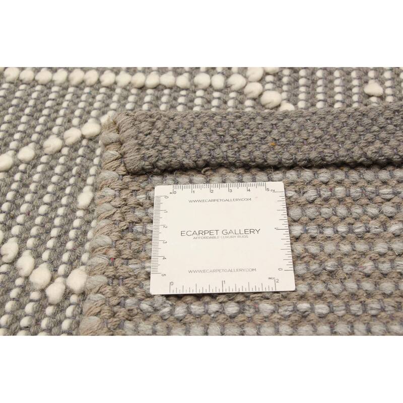 ECARPETGALLERY Braid weave Sienna Grey Wool Rug - 5'0 x 8'1
