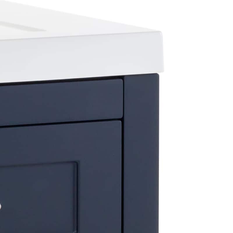 Bainbridge Blue 30.5" Bathroom Vanity With 3 Drawers and White Top
