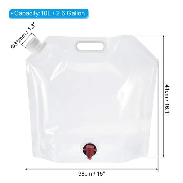 10L Collapsible Water Container Bag with Spigot PE Folding Water Jug