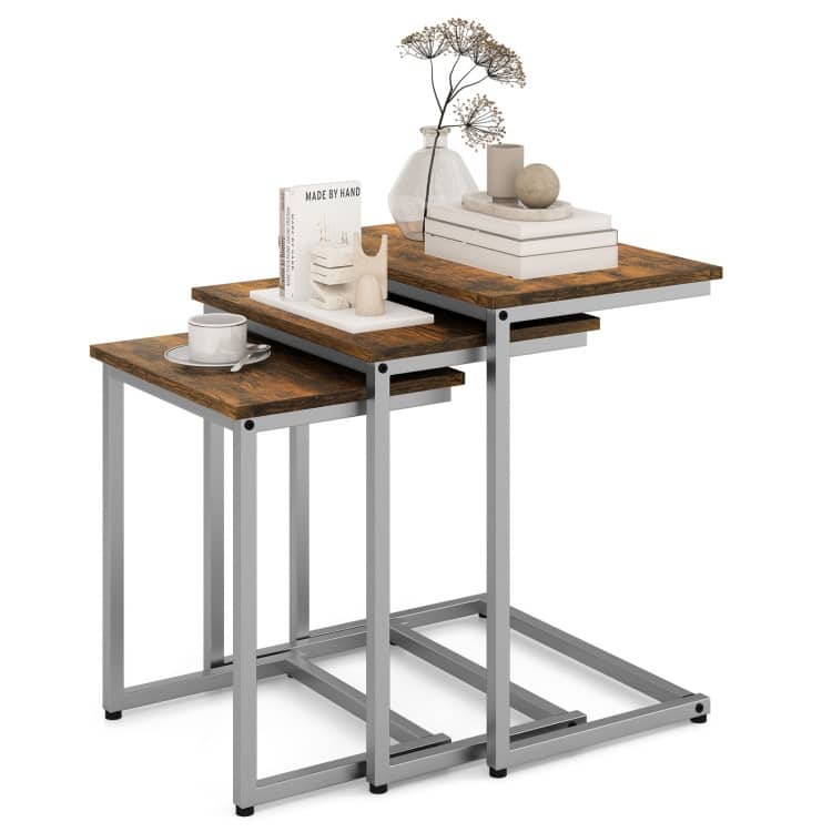 3 Pieces Multifunctional Coffee End Table Set - 20" x 14" x 22" (L x W x H)