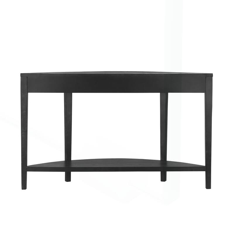 Exquisite Half-Moon Entryway Table with Open Shelves for Stylish Storage