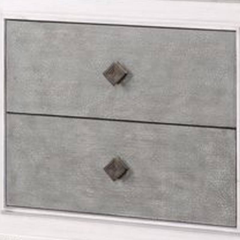 Nightstand with 2 Drawers and Diamond Handle, Gray