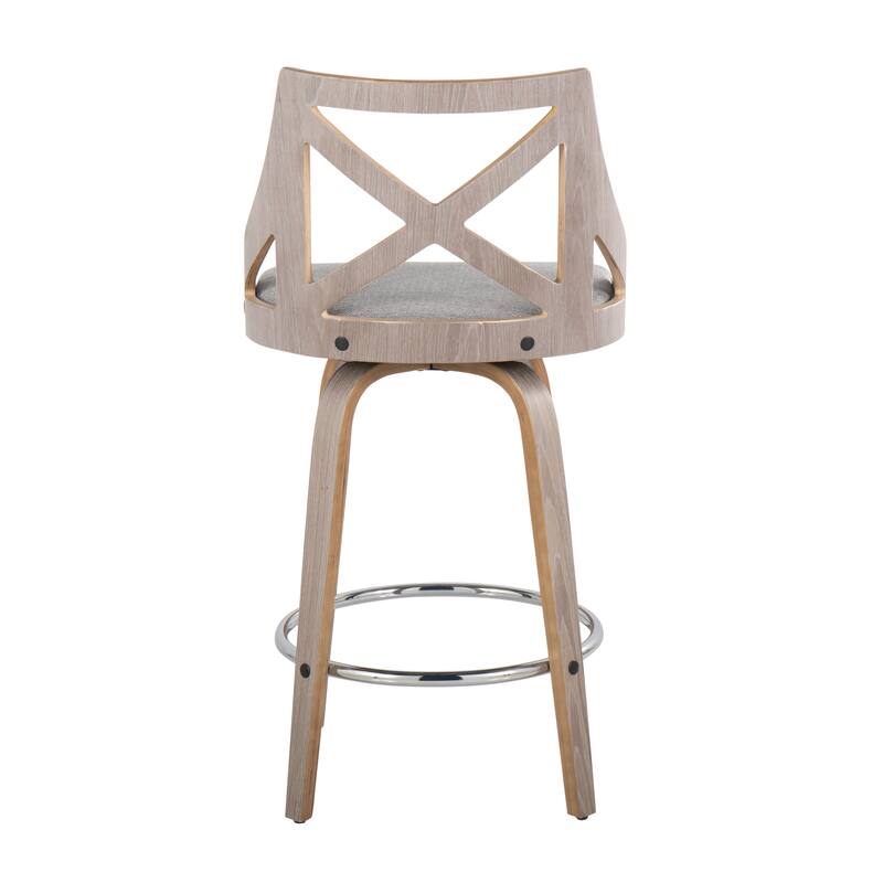 The Gray Barn Charlotte 26" Fixed-Height Counter Stool with Bent Wood Legs (Set of 2)