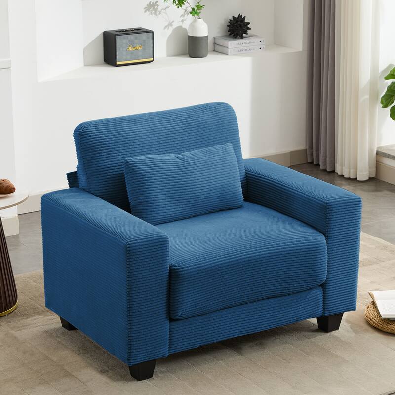 Corduroy Widened Single Sofa Chair, A Extra Lumbar Pillow