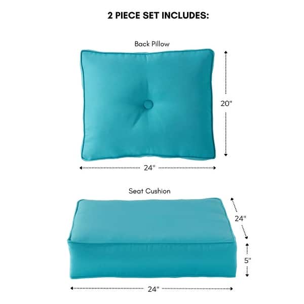 dimension image slide 6 of 12, Sunbrella 2-Piece Premium Deep Seat Outdoor Cushion Set