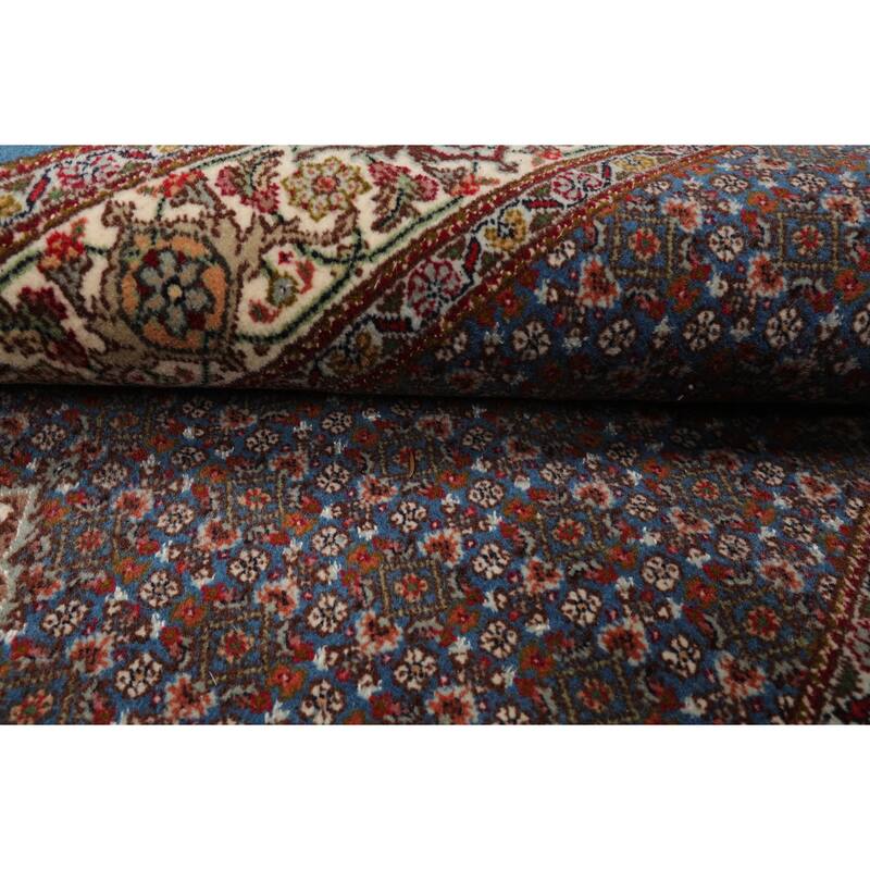 2'8''x11'7'' Runner Hand Knotted Wool Blue Traditional 300 KPSI Rug - 2' 8'' x 11' 7''