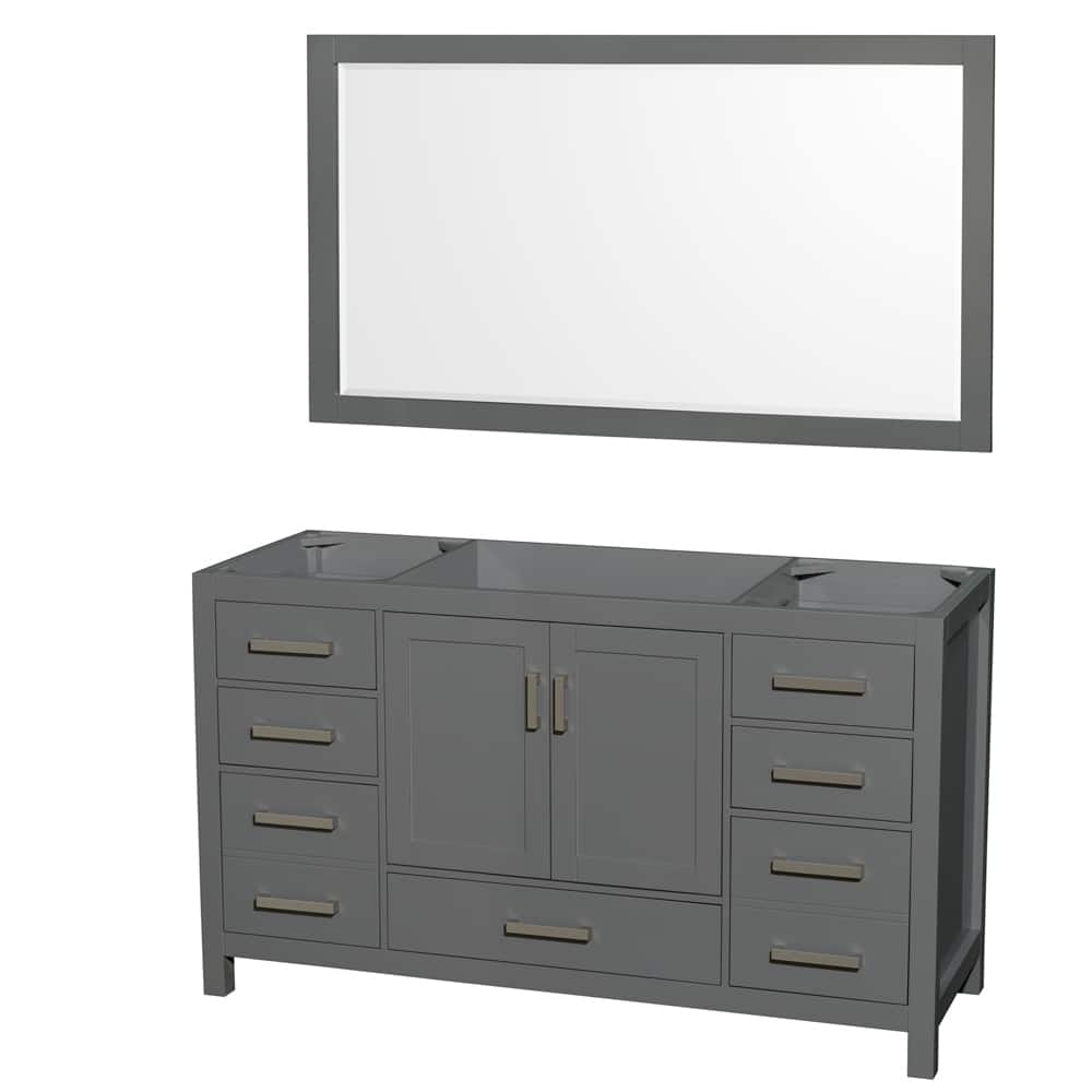 Wyndham Collection Sheffield Single Vanity Cabinet, 58-inch Mirror