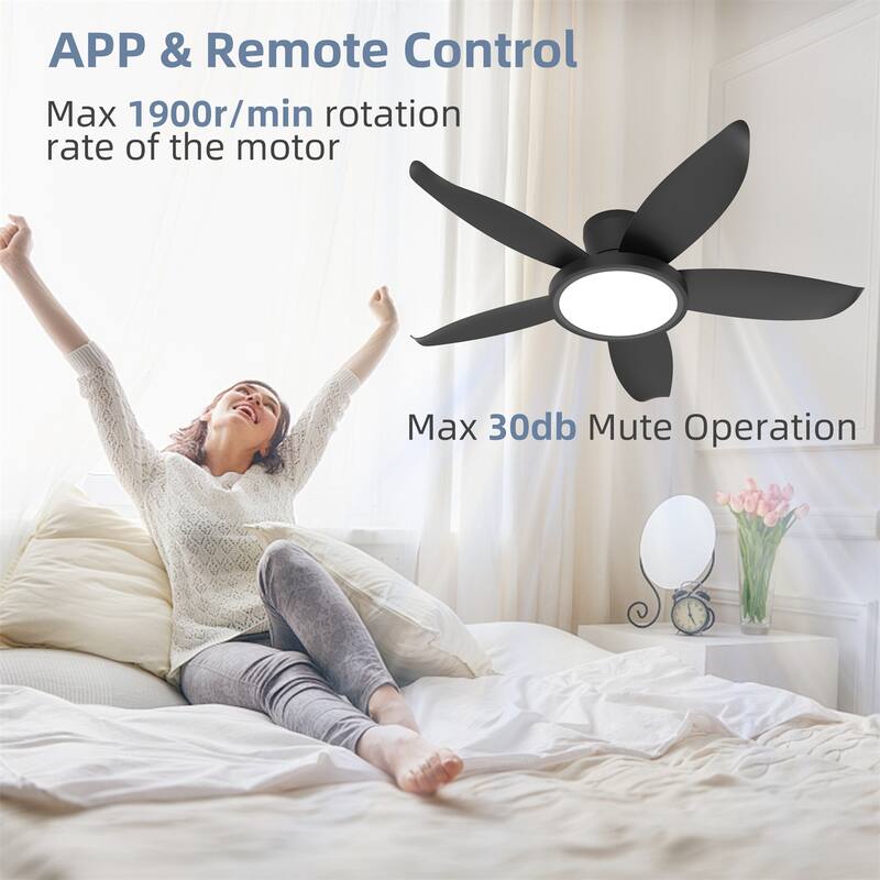 42" High Airflow Plug-in Fan Blades ABS Plastic Fan Blades Ceiling Fan Light