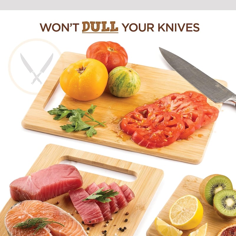 Bamboo Cutting Board Set - Wooden cutting board, Assorted Sizes of Bamboo Wood Cutting Boards & Chopping Board for Kitchen