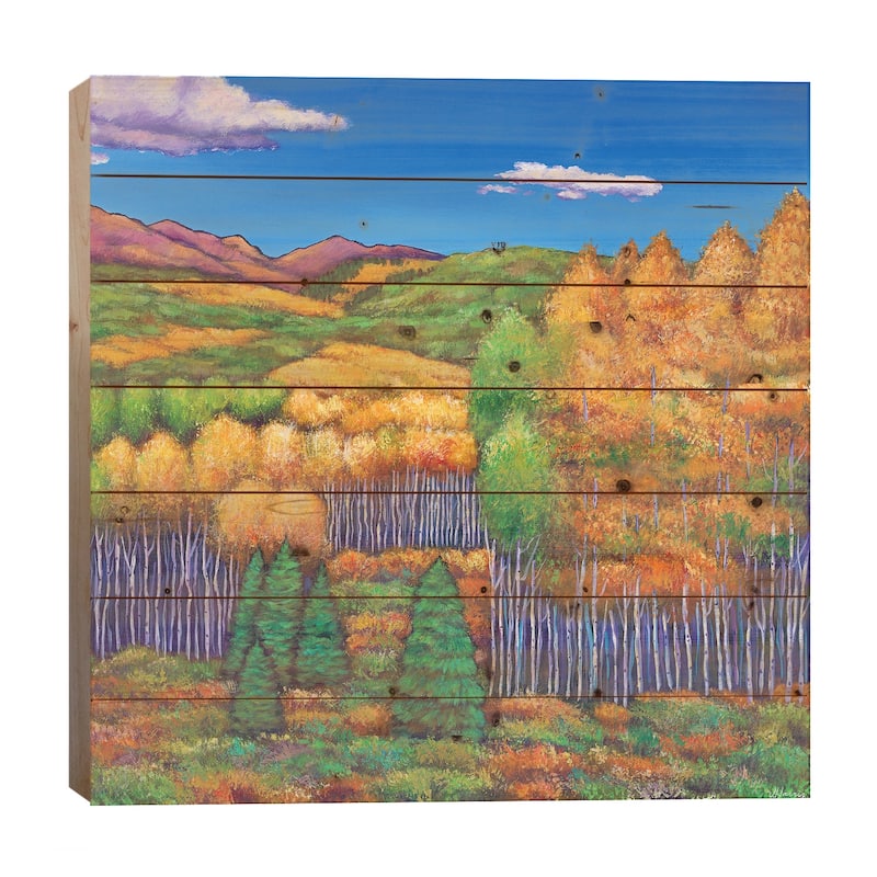Before The Snowfall Print On Wood by Johnathan Harris - Multi-Color - 26x26x1.5