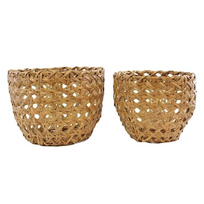 Set of 2 Split Rattan Baskets