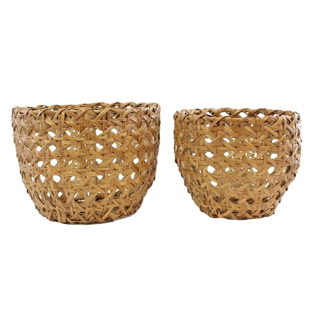 Set of 2 Split Rattan Baskets
