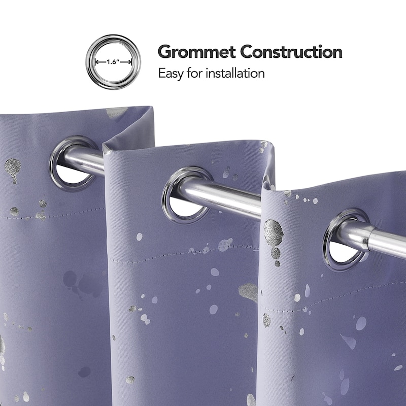 Deconovo Silver Spot 52 Width Curtain Panel Pair (2 Panel)