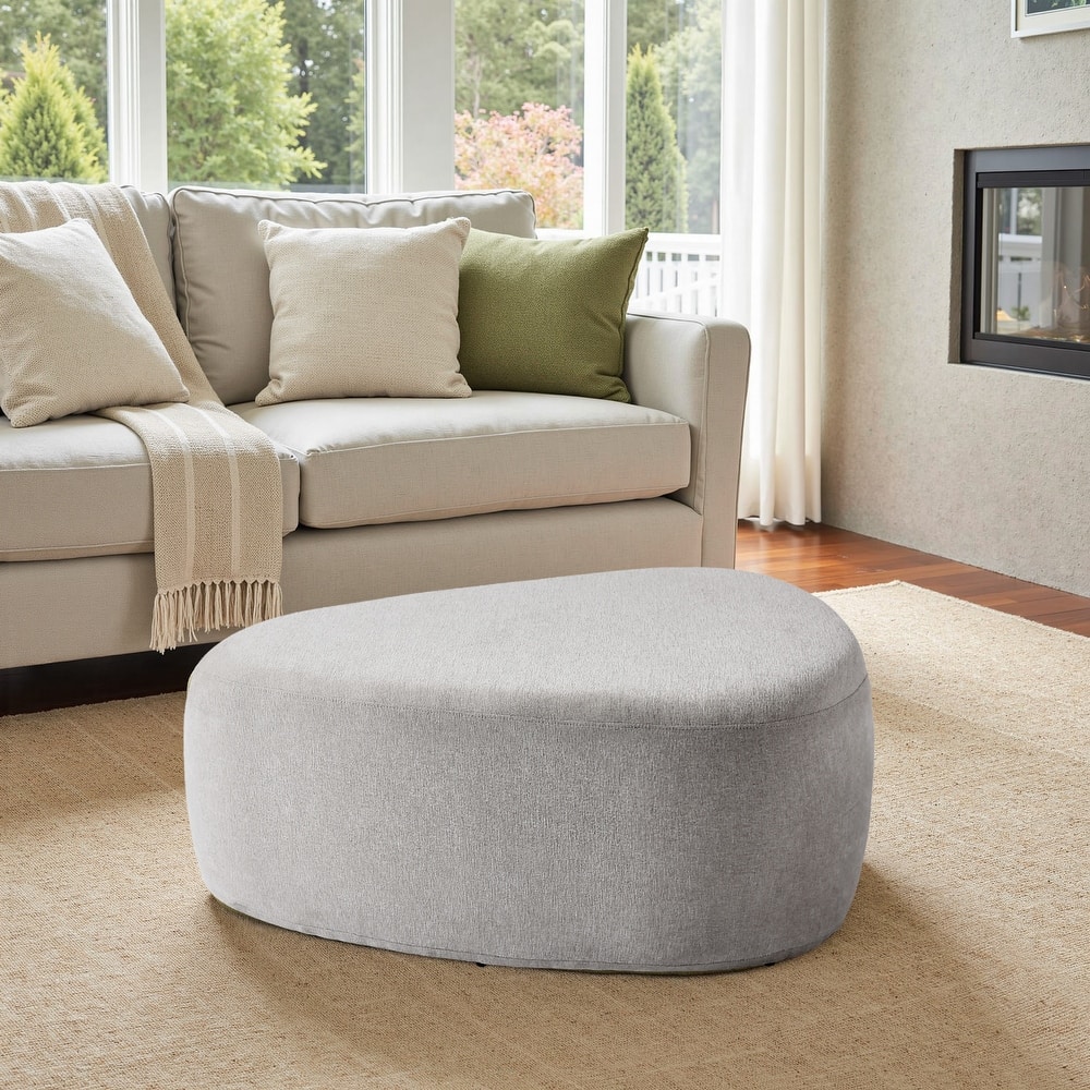 Bonnie 26"/43" W Chenille Small/ Oversized Triangular Cheese Ottoman