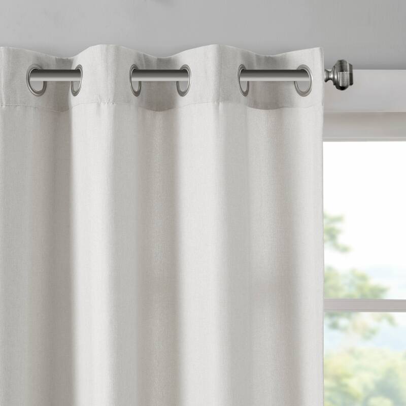 Madison Park Oslow Solid Piece Dyed Grommet Top Single Curtain Panel