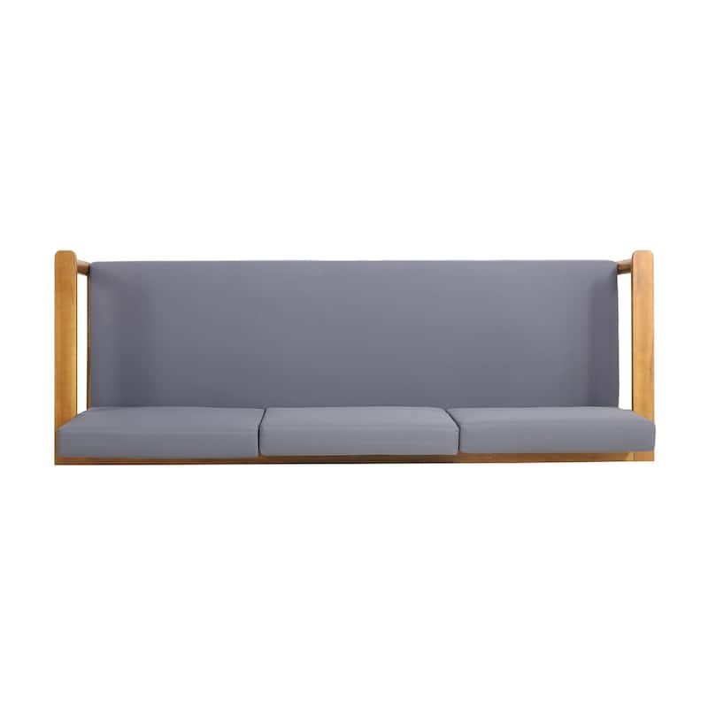 Magnolia Outdoor Acacia Wood 3 Seater Sofa by Christopher Knight Home - 76.25" W x 27.00" D x 25.50" H