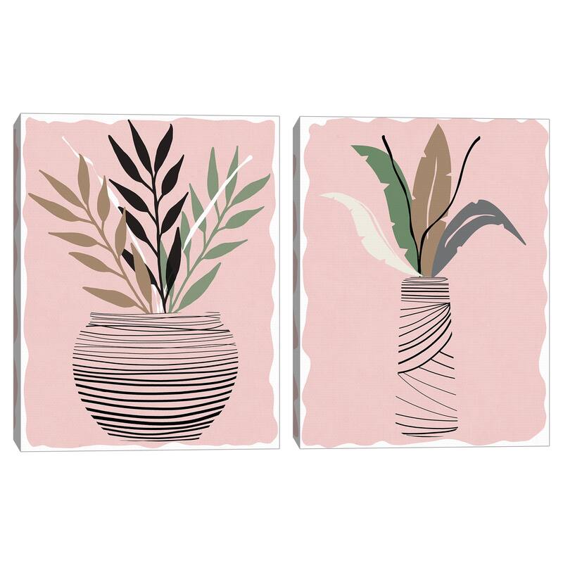 Wired Palm I, Wired Palm II by Daniela Santiago Canvas Art Prints