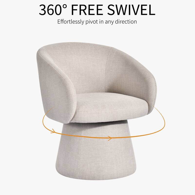 Modern 24.8" Upholstered Swiveling Dining Chair