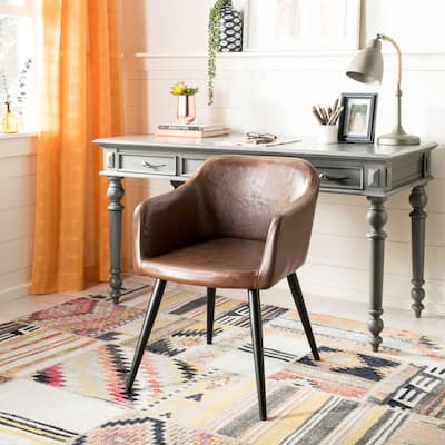 SAFAVIEH Adalena Brown/ Black Accent Chair - 22.5" x 23.5" x 30"