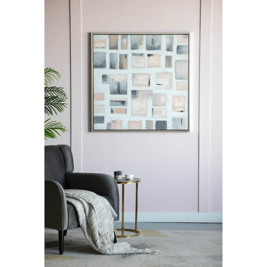 39.4x39.4" Cornerstone Framed Hand-painted Wall Art