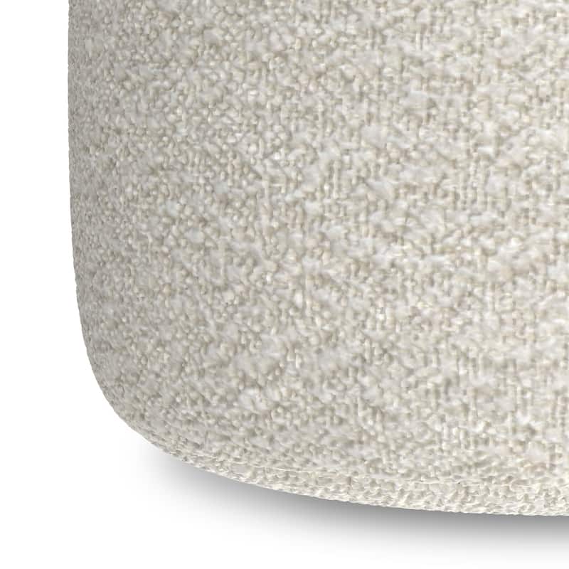 WYNDENHALL Lyanna 18 inch Wide Contemporary Pouf in White Boucle Fabric