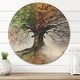 preview thumbnail 1 of 7, Designart 'Tree with Four Seasons' Oversized Traditional Wall CLock