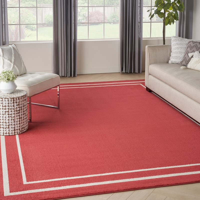 Nourison Essentials Indoor/Outdoor Solid Area Rug - 8' x 10' - Brick/Ivory