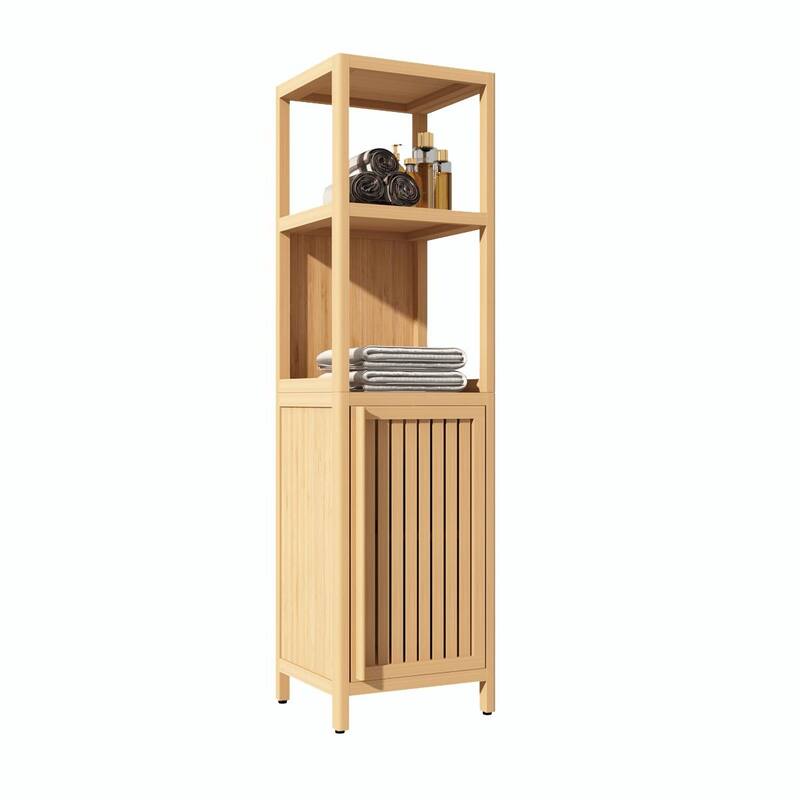 Large Capacity Multifunctional Bamboo Storage Cabinet