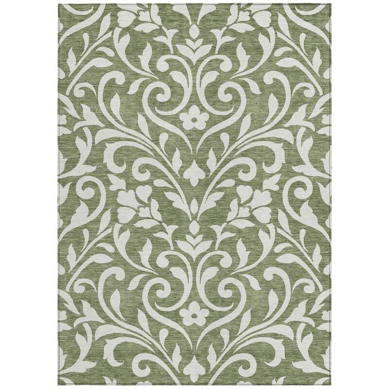 HomeRoots Floral Transitional Rectangle Outdoor Rug