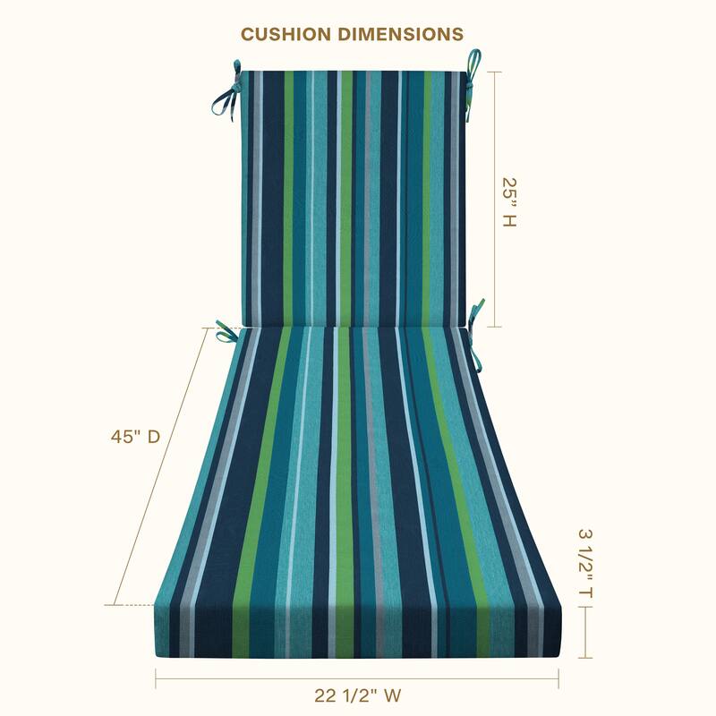 Textured Chaise Lounge Cushion - 22.5" wide x 70" long x 45" deep x 3.5" thick