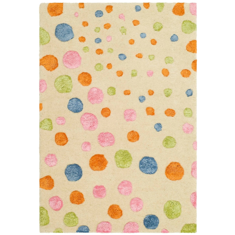 SAFAVIEH Handmade Soho Kati Polka Dots N.Z. Wool Rug - 2' x 3' - Ivory/Multi