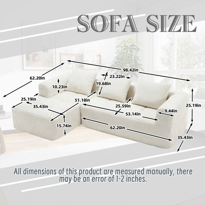 Chenille Fabric Modular L Shaped Sectional Sofa,Free Combination